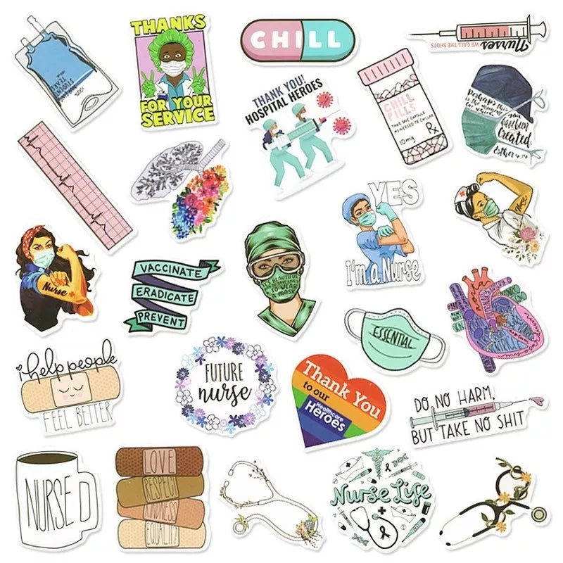Set of 50 piece Nurse Stickers