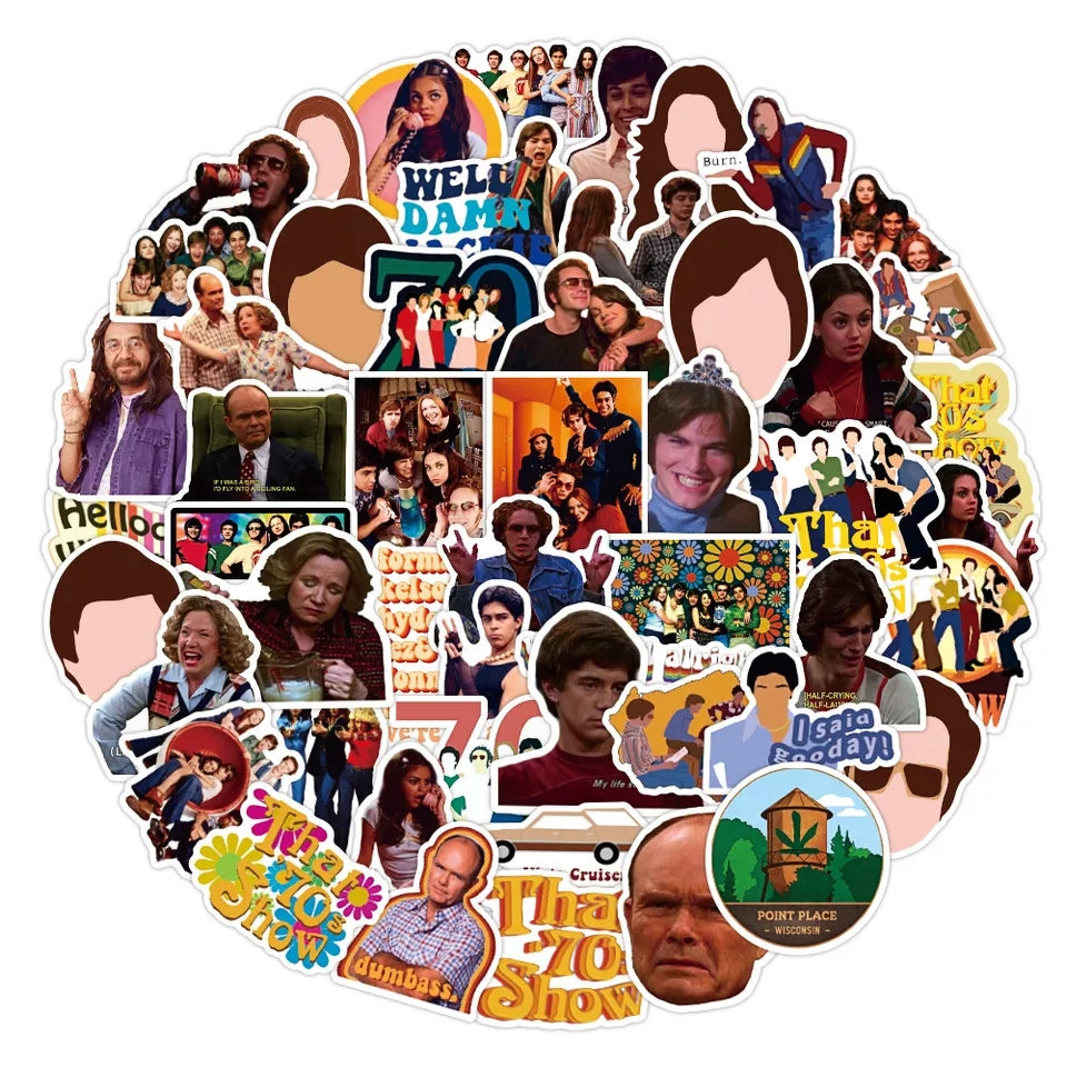 Set of 50 piece 70s Show Stickers