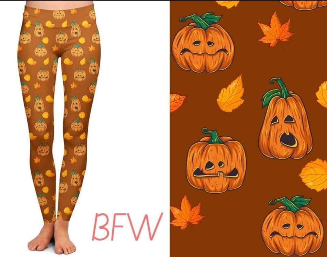 Grumpy Pumpkin Leggings and Capris with pockets