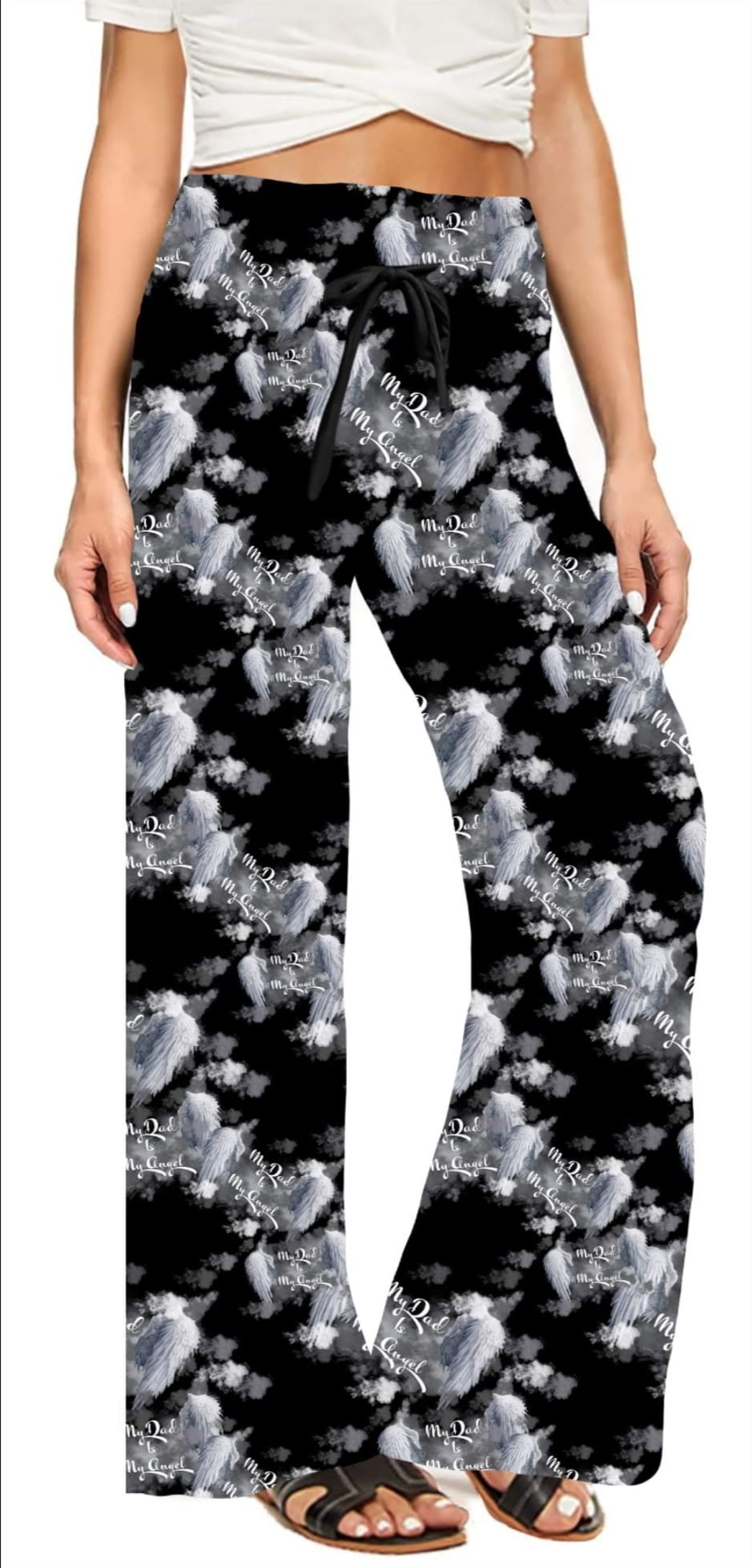 My Dad is my angel leggings capris joggers and loungers kids and adults
