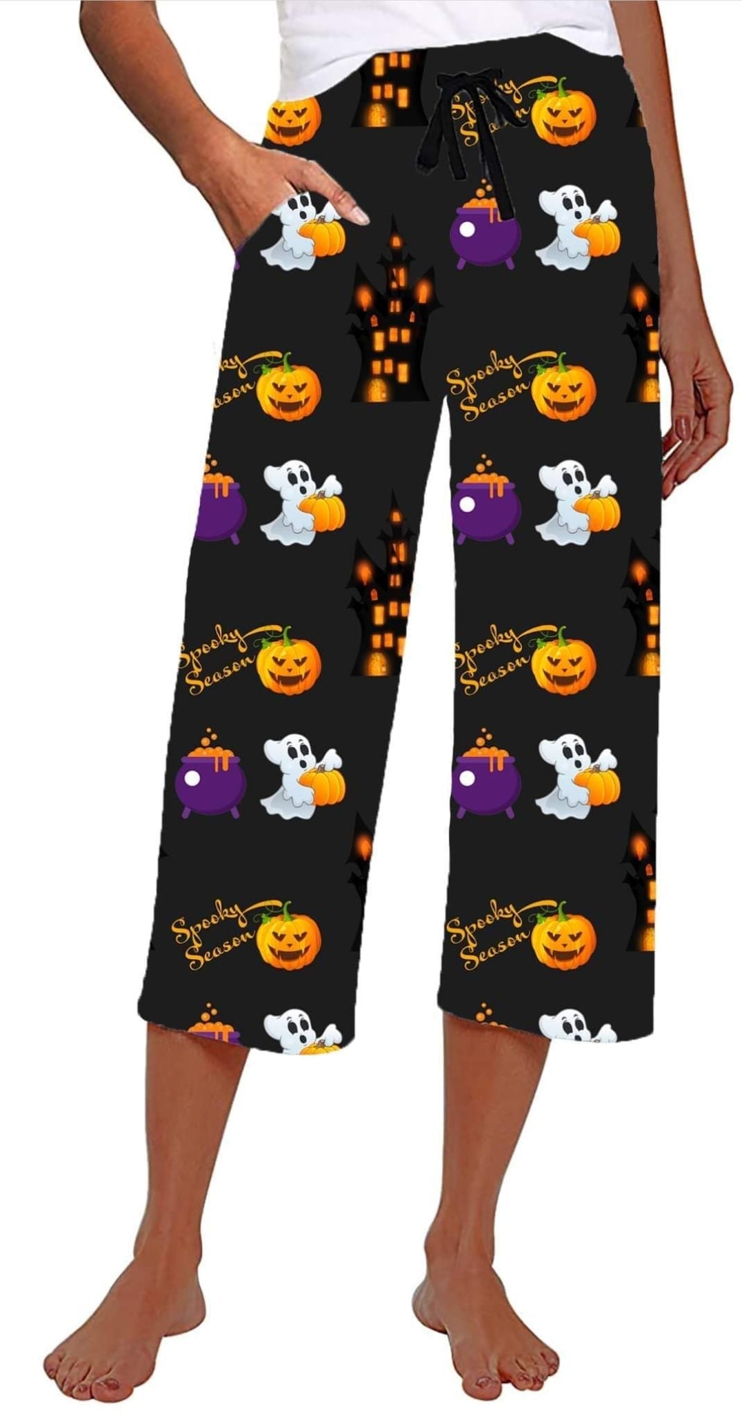 Spooky Season Leggings, Capris, full length loungers, and capri lounge and joggers