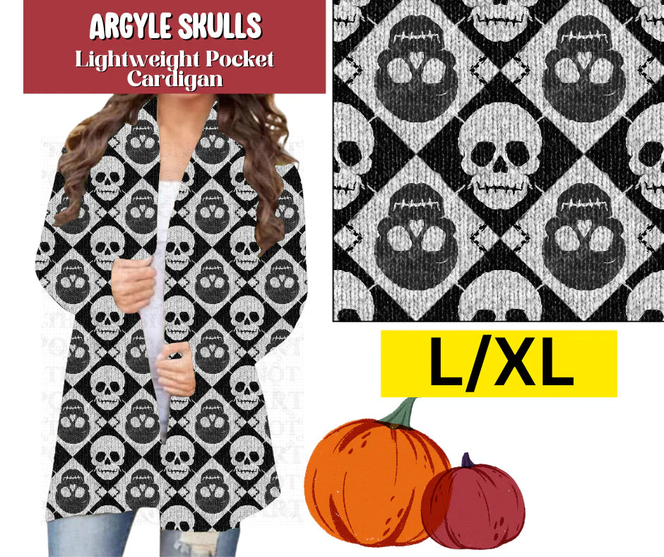 Argyle Skulls Pocket Cardigan
