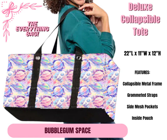 Bubblegum Space Collapsible Tote