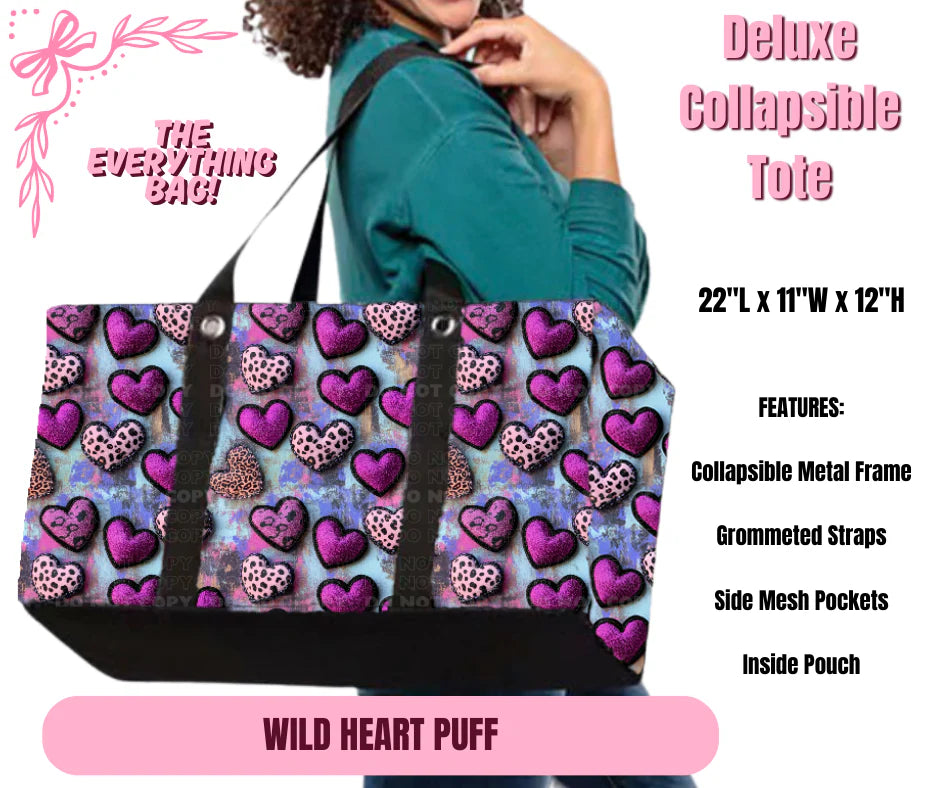 Wild Heart Puff Collapsible Tote