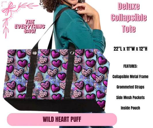 Wild Heart Puff Collapsible Tote