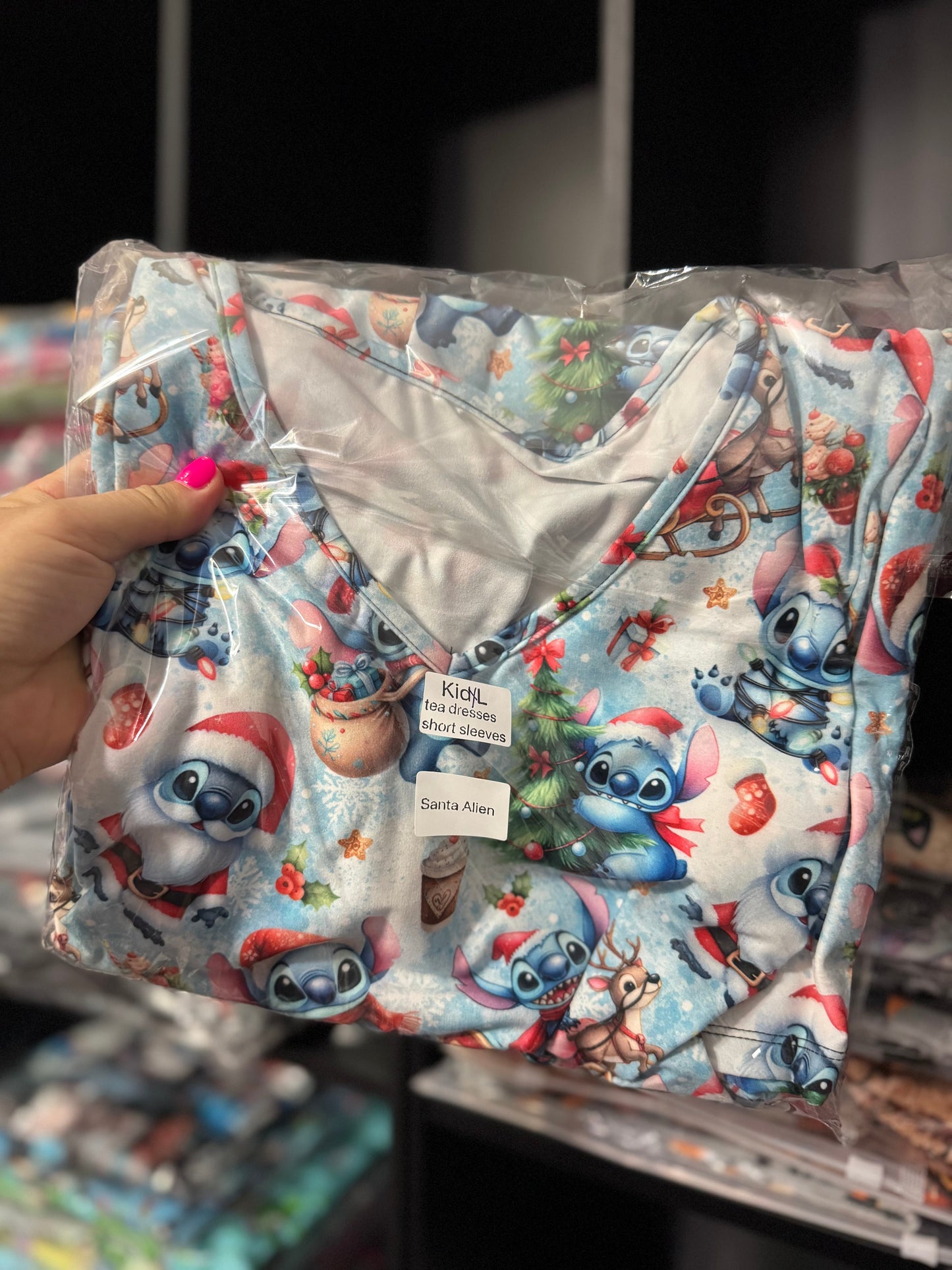 Ready To Ship - Santa Alien Kids Dress - Kids LXL