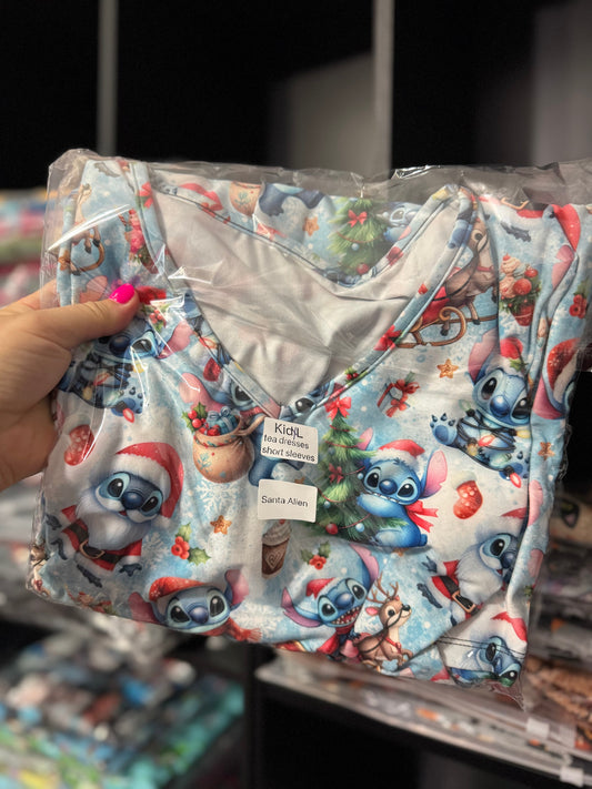 Ready To Ship - Santa Alien Kids Dress - Kids LXL