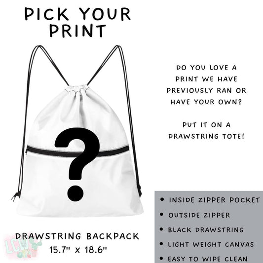 Batch #581 - PYP Football - Closes 9/4 - ETA Early Nov - Pick Your Print Drawstring Backpack