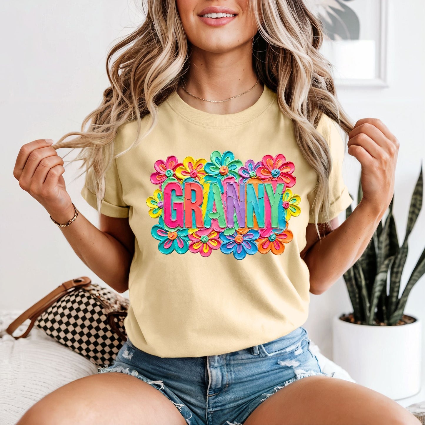 Painted Floral Granny Tshirt