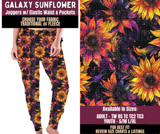 Preorder! Closes 11/11. ETA Feb. Galaxy Sunflower Joggers Choose Fleece or Traditional