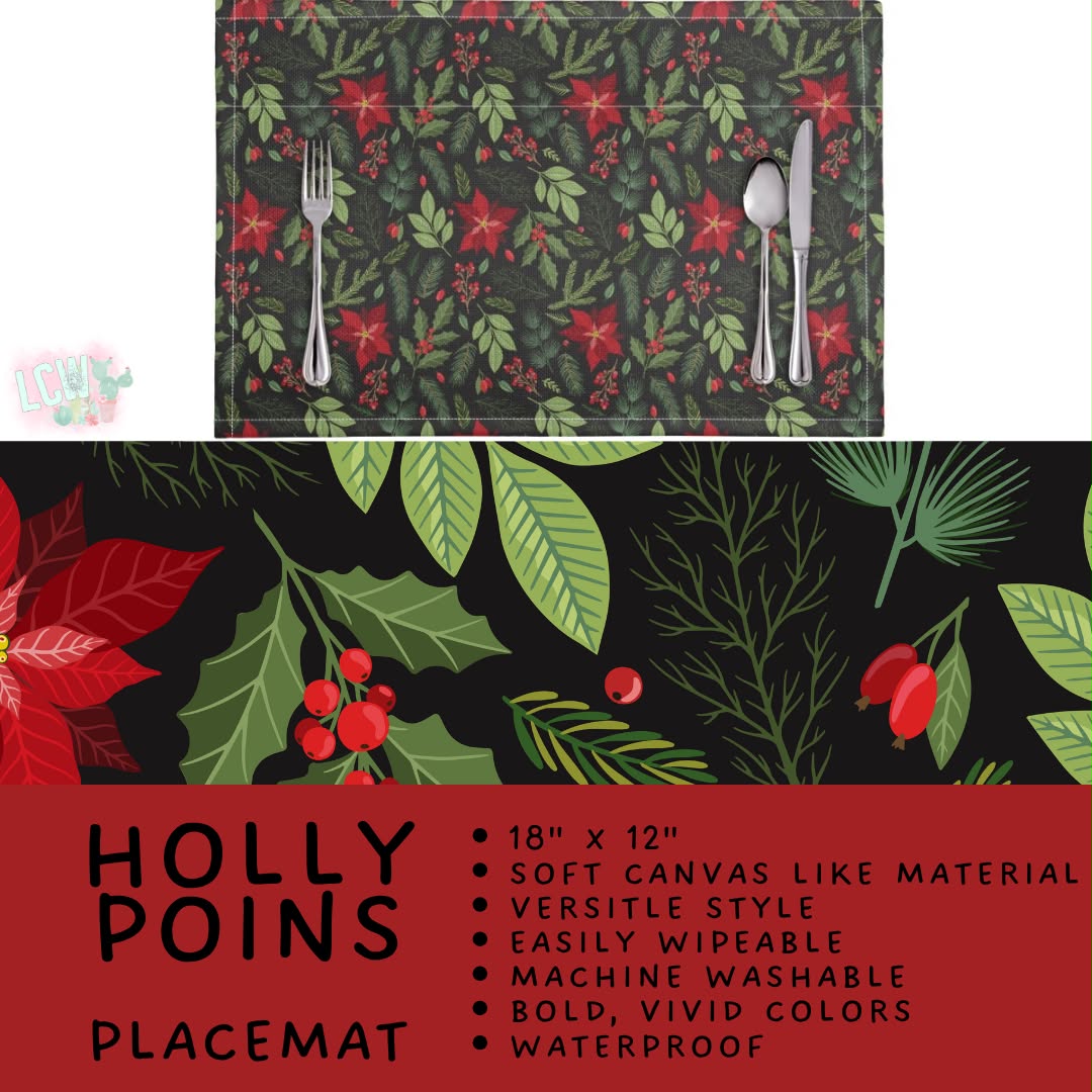 Batch #588 - Table Runners - Closes 9/21 - ETA early/mid Nov - Holly Poins Placemat