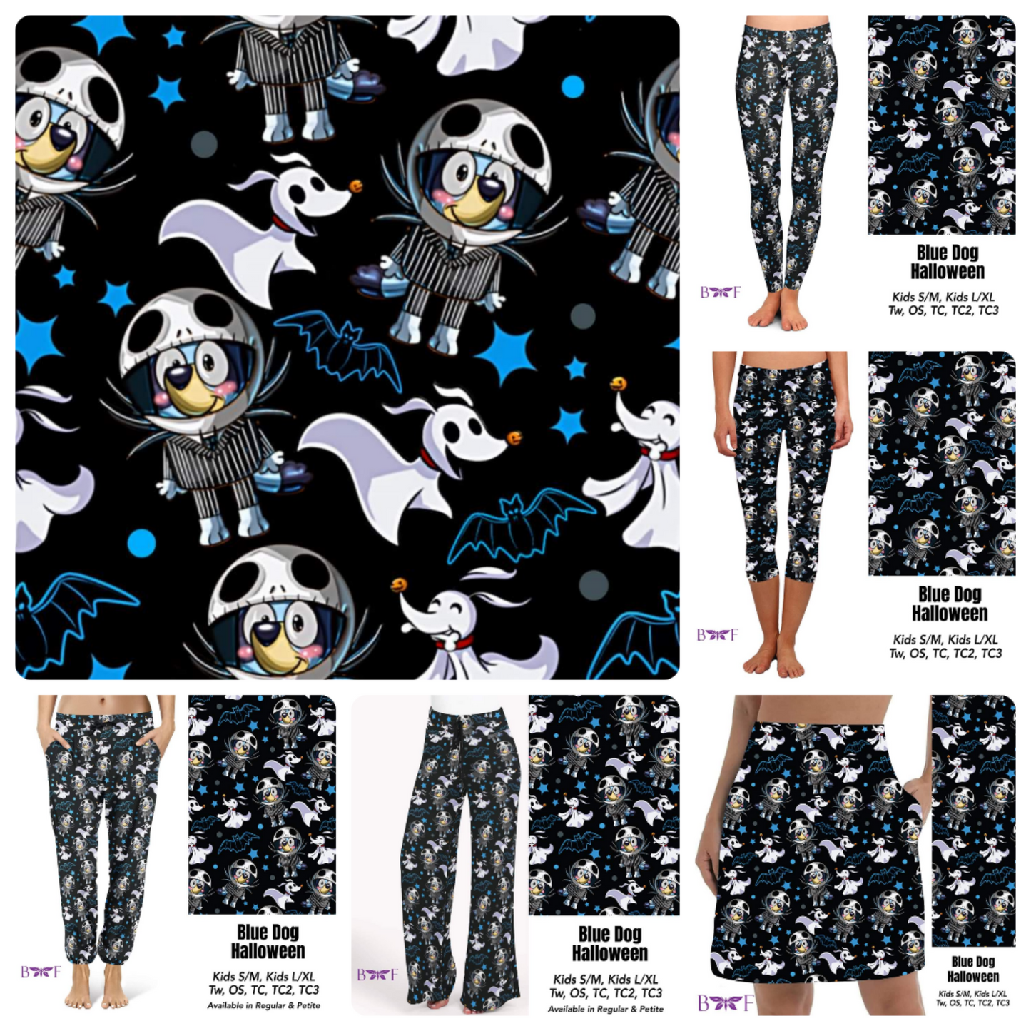 Blue Dog Halloween Leggings, Capris, and Lounge Pants