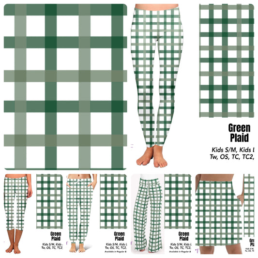 Green Plaid legging Capri