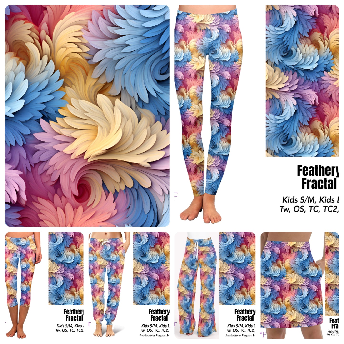 Feathery Fractal capris with pockets