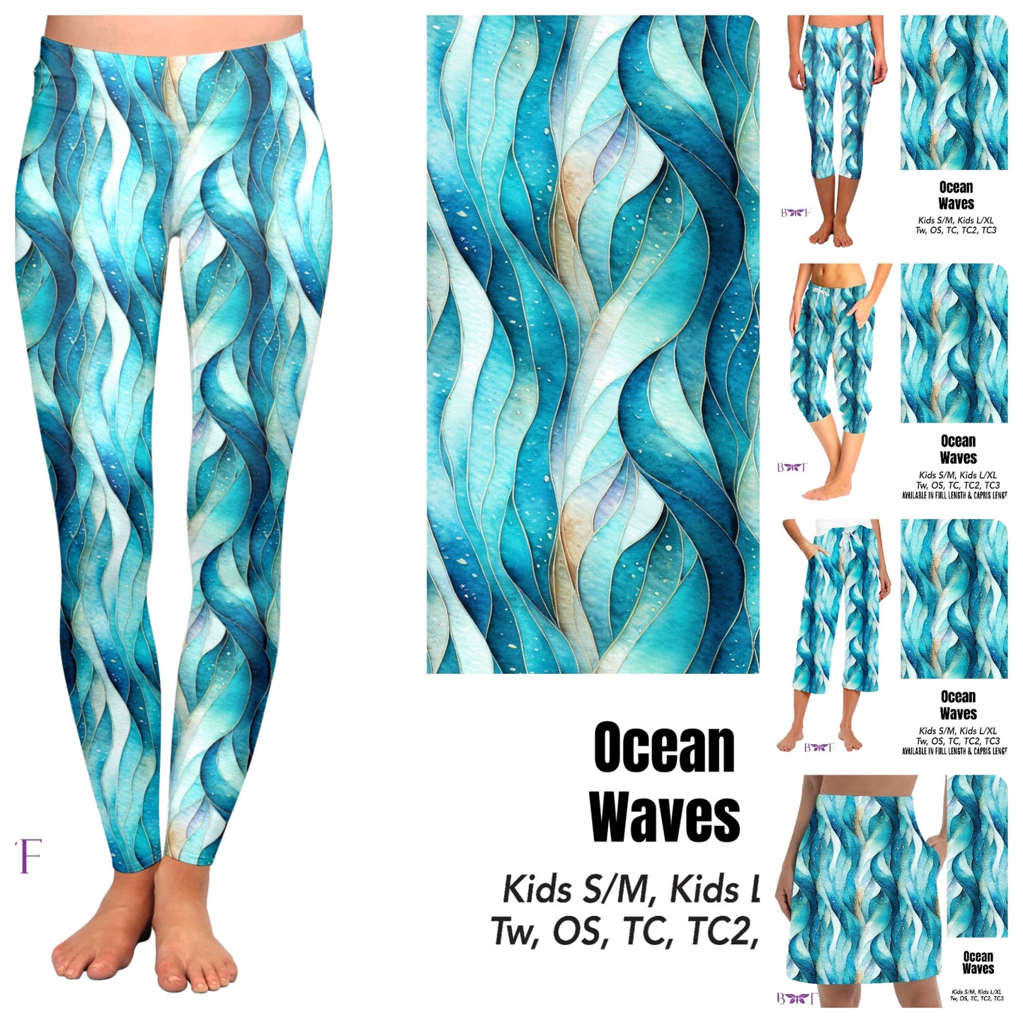 Ocean Waves leggings with pockets