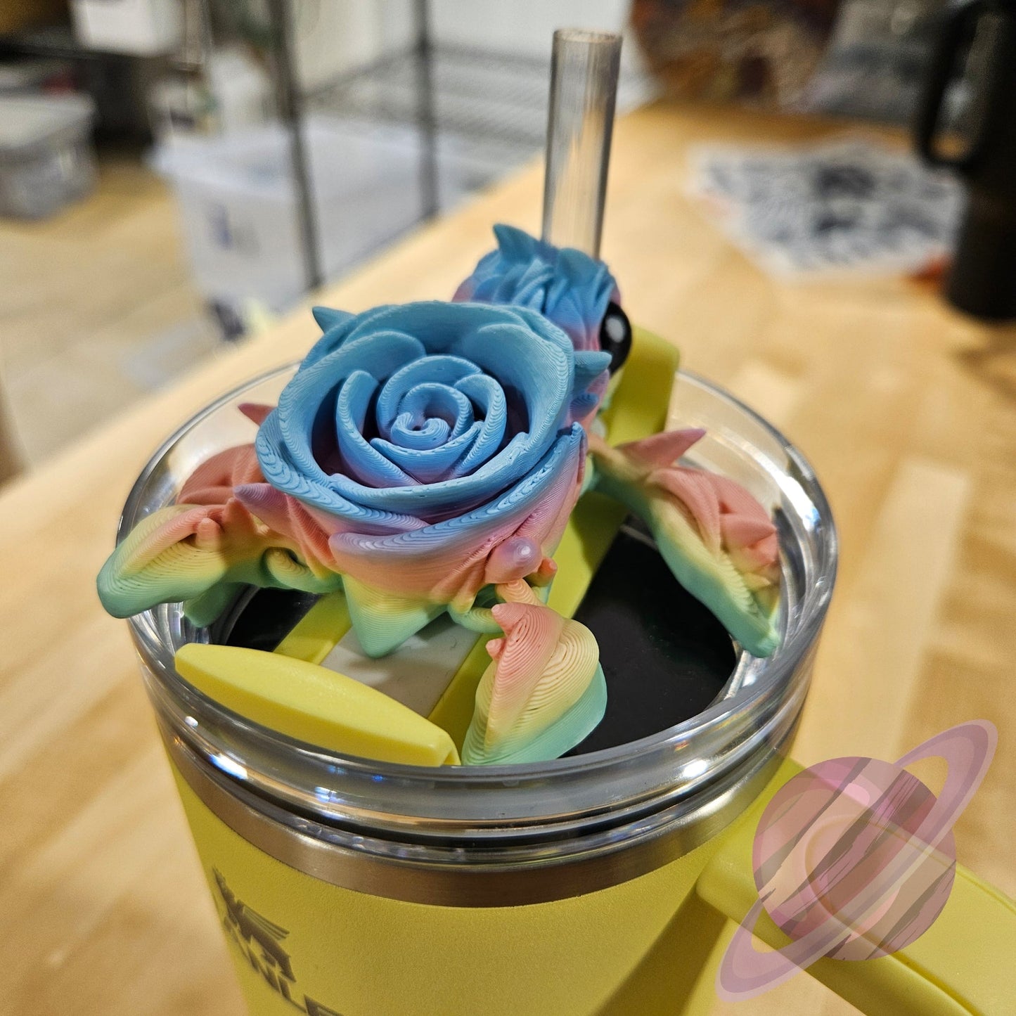 PASTEL ROSE TURTLE STRAW BUDDY