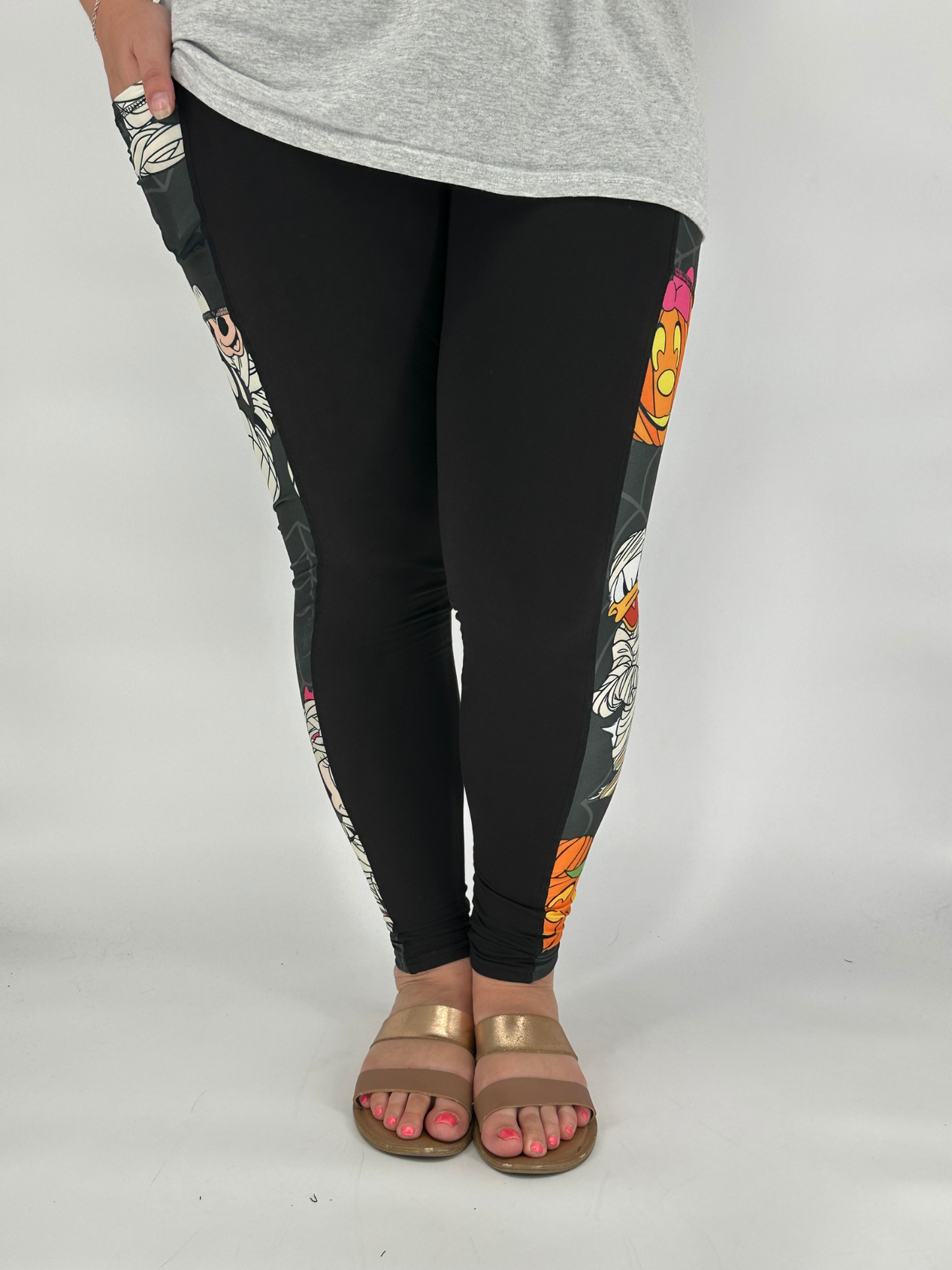 Spooky Mouse SIDE Design Leggings w/ Pockets