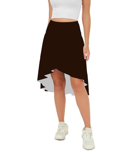 HIGH LOW SKORT - BROWN