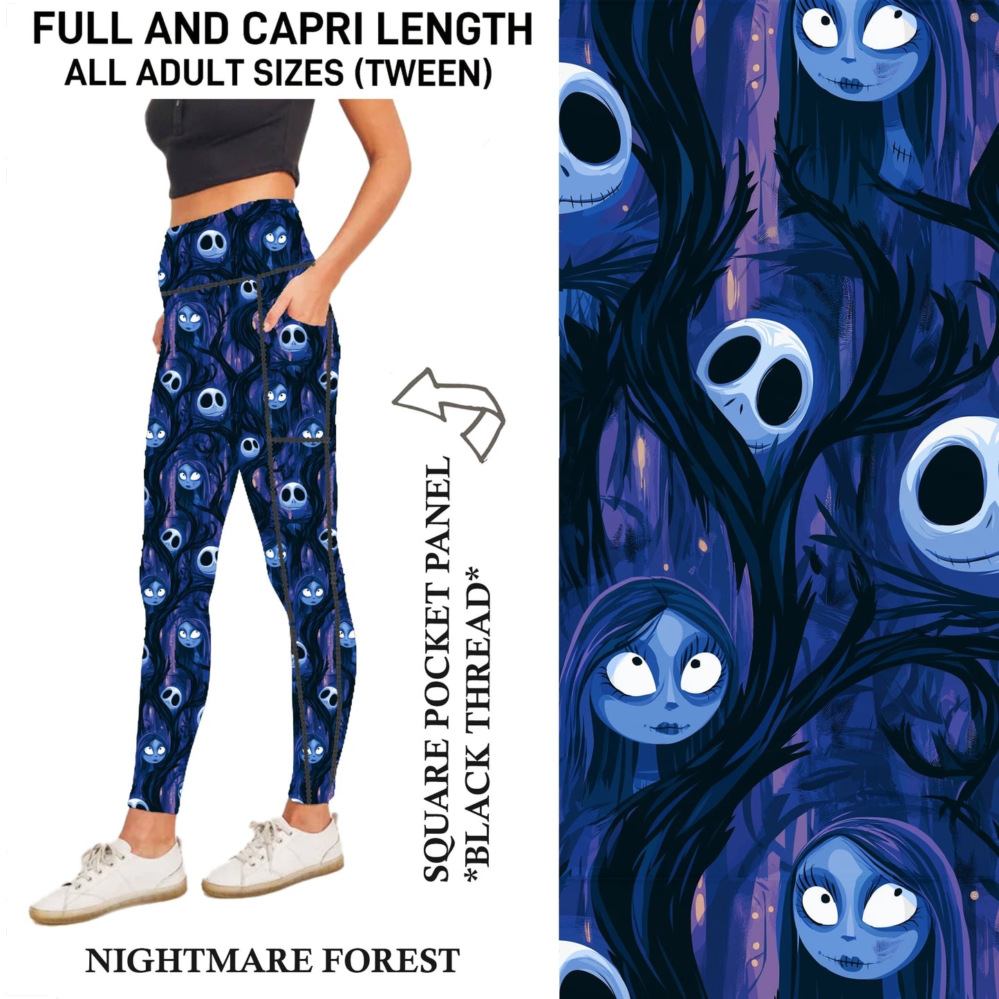 S3PJ - Nightmare Forest Capris/Leggings with Square Pocket Panel - Preorder Due 10/28 ETA: Late Dec