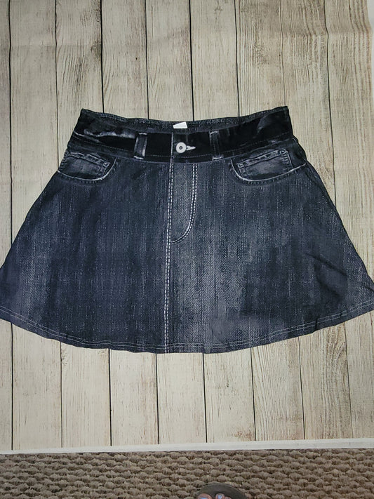 Black Faux Denim skorts with pockets