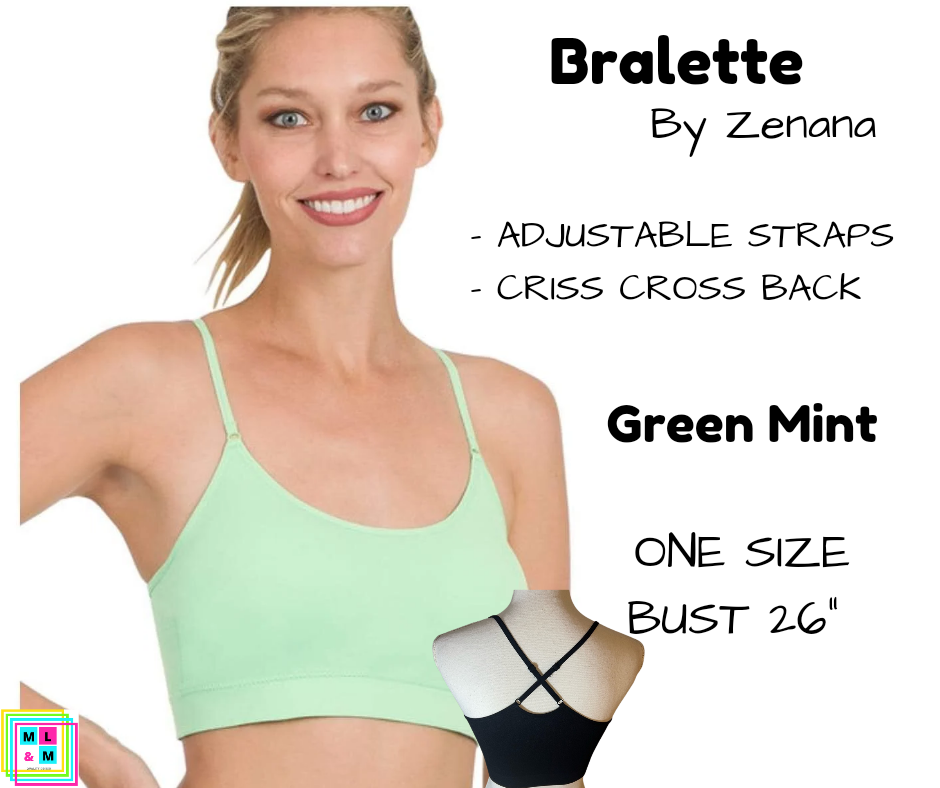 Cross Back Bralette - Green Mint