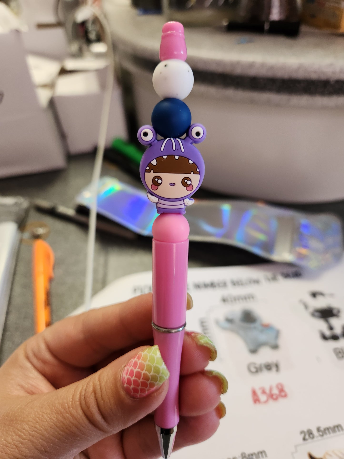 Boo Beaded Pen or Keychain