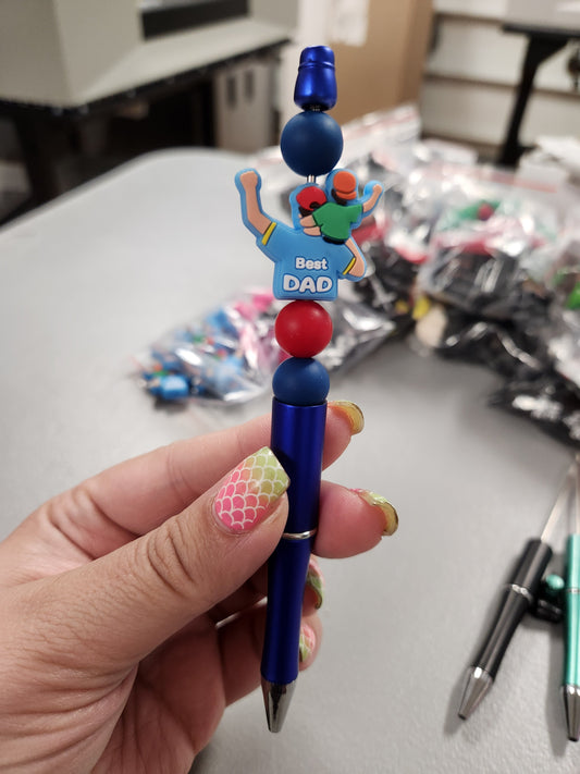 Best Dad Silicone Beaded Pen or Keychain