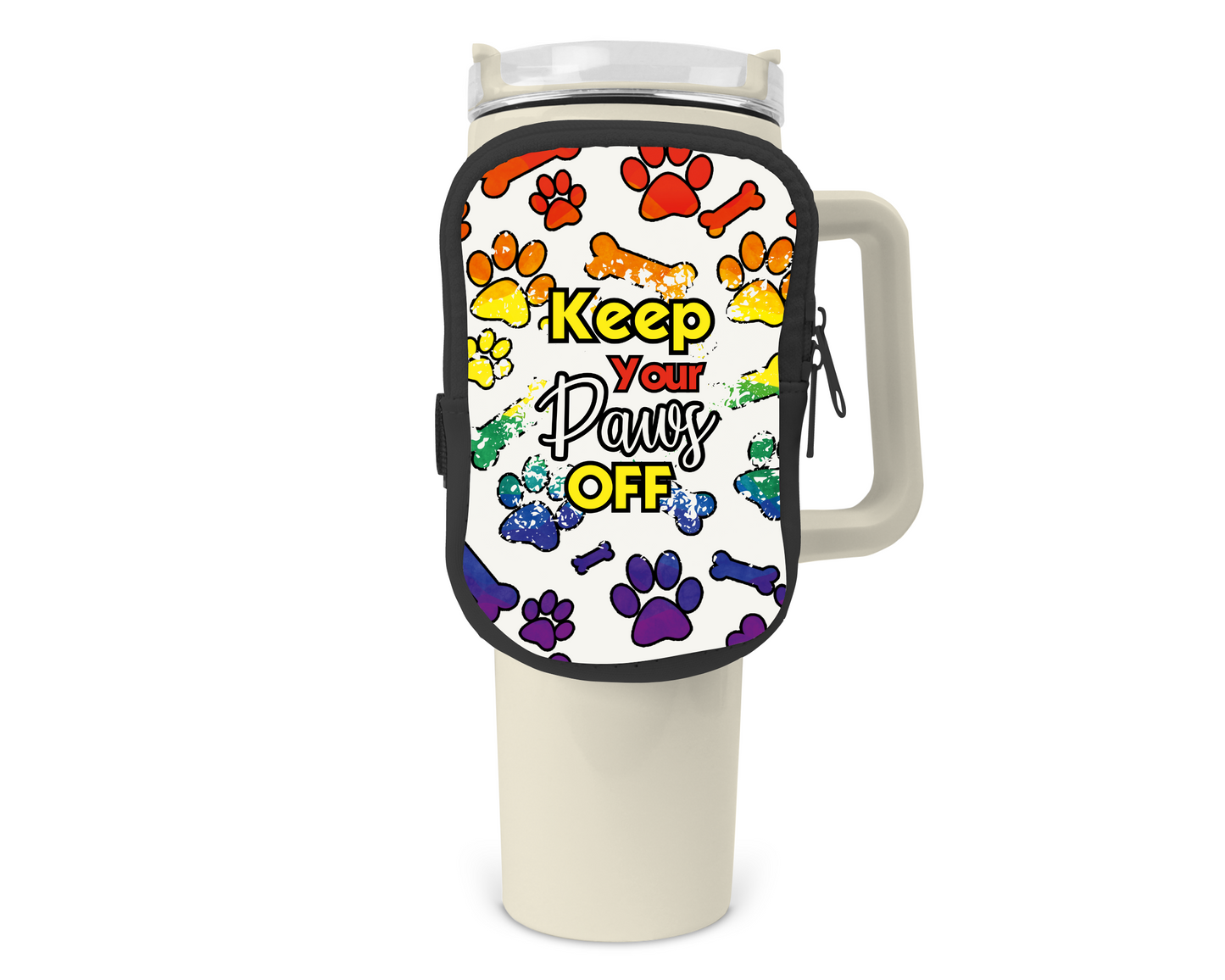 Keep Your Paws Off  Zippered Pouch/Bag For 40oz Tumbler