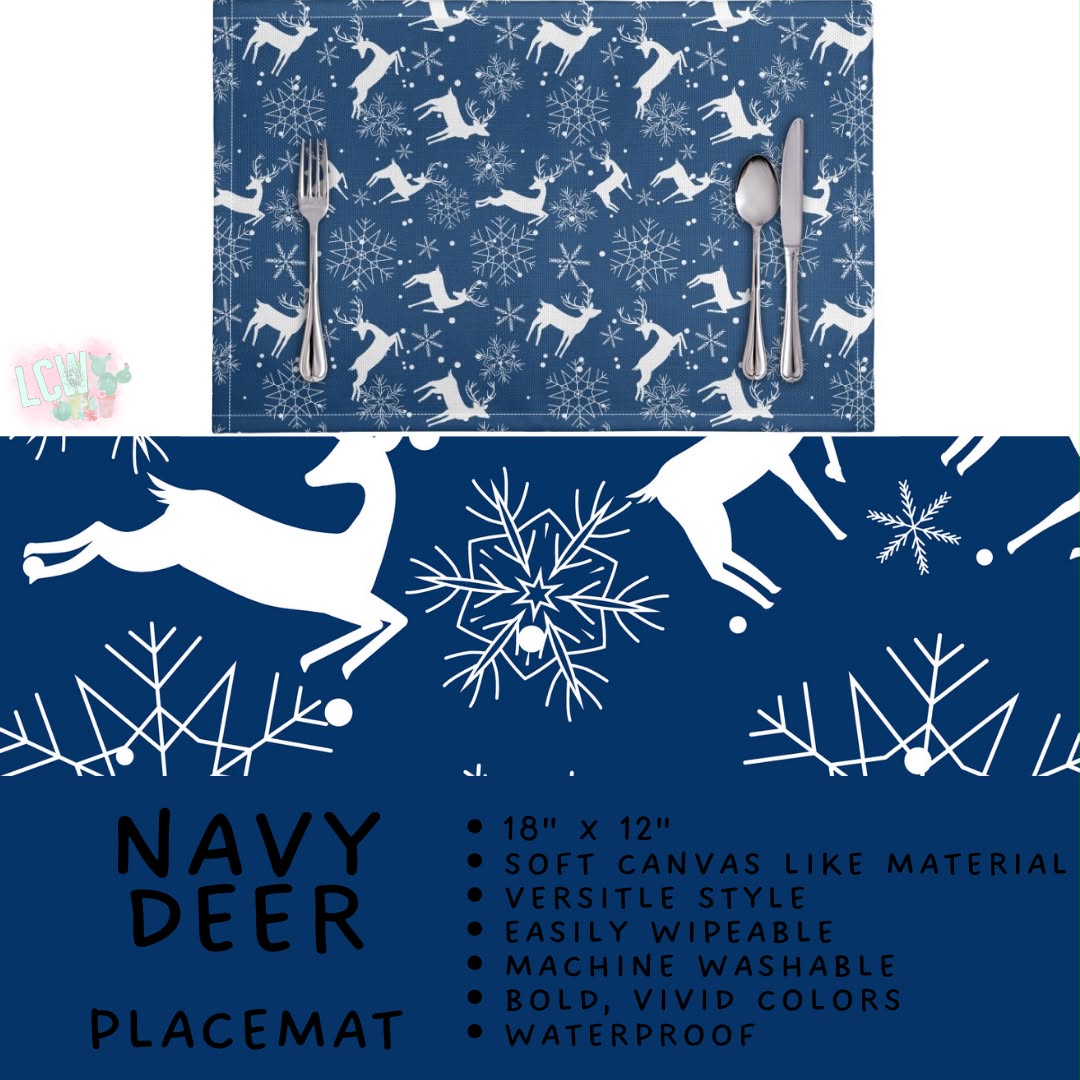 Batch #588 - Table Runners - Closes 9/21 - ETA early/mid Nov - Navy Deer Placemat