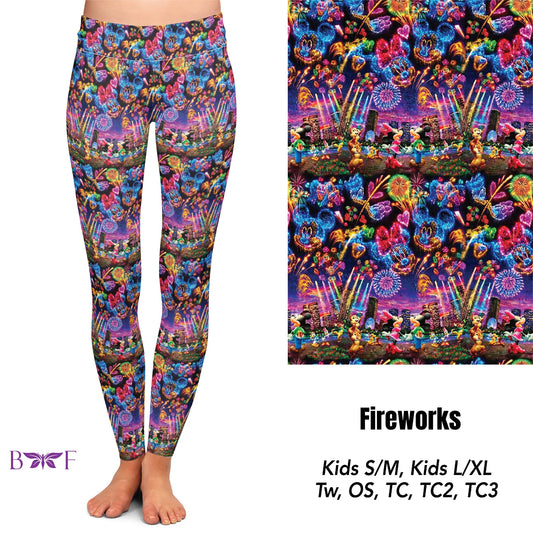 Fireworks Leggings ,Capris, Lounge Pants and shorts  Preorder #0330