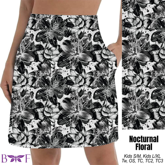 Nocturnal Floral Skort preorder #0330