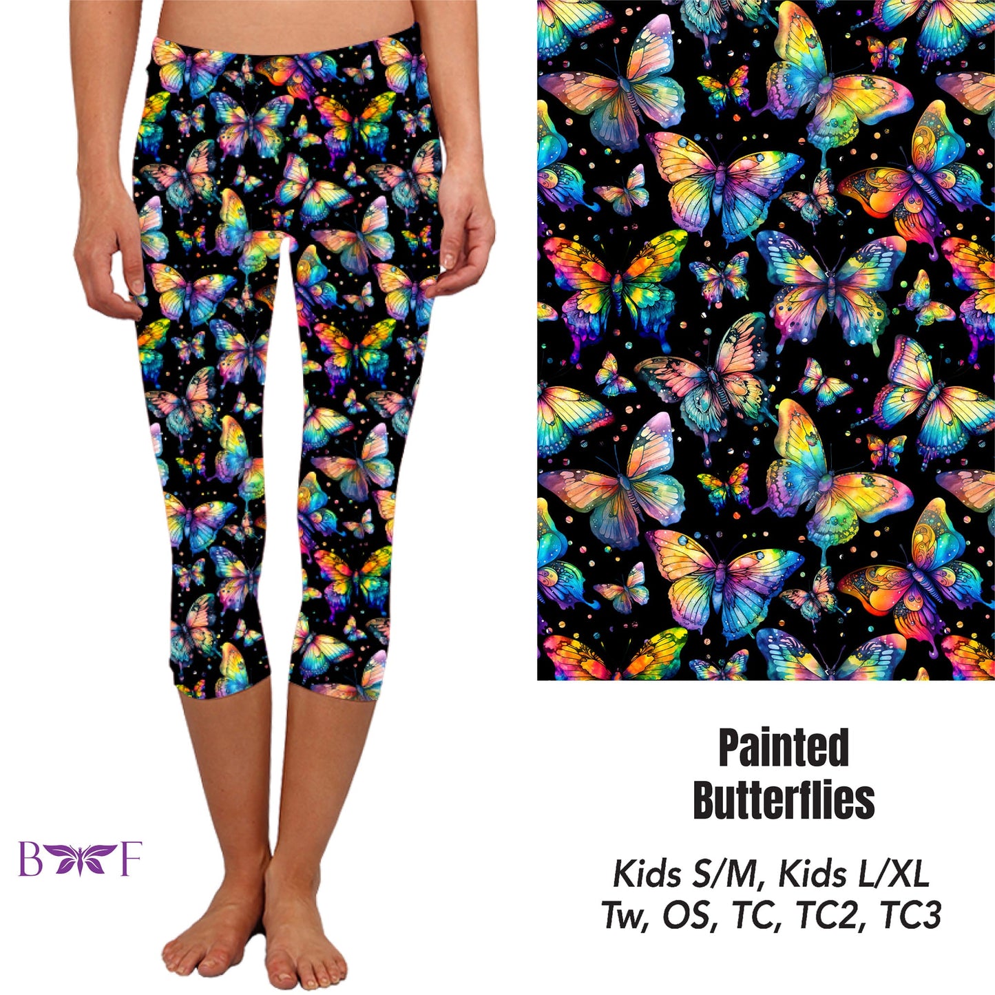 Painted Butterflies Capris, and Bike Shorts