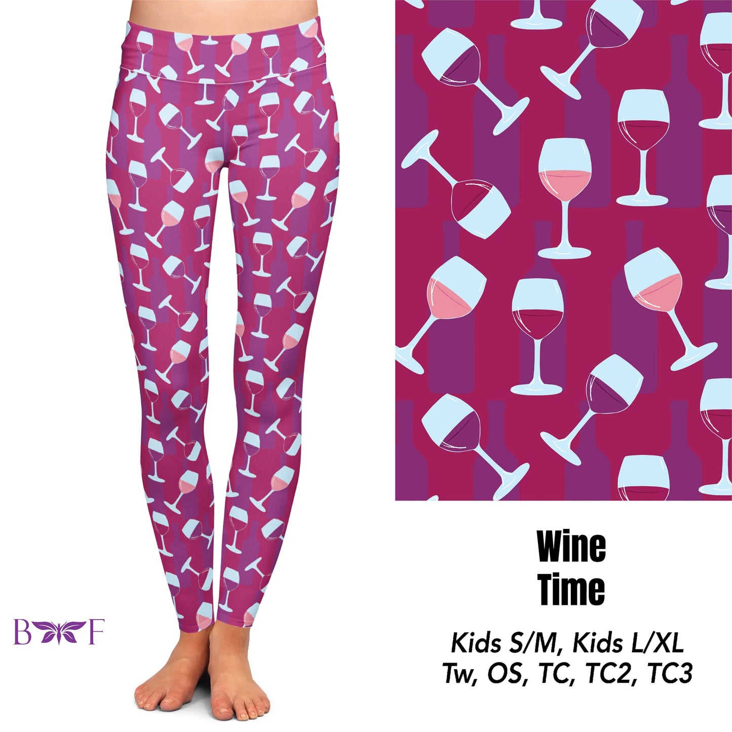 Wine Time Leggings ,Capris