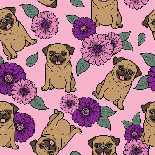 Spring Pugs Pink Leggings