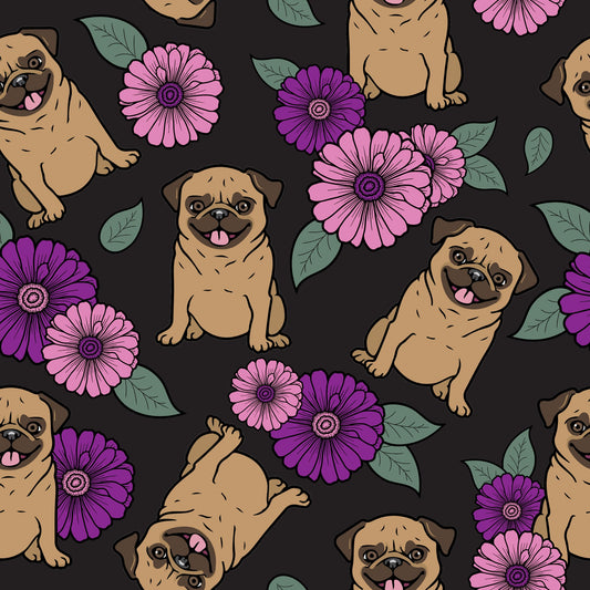 Spring Pugs Black Leggings ,Capris