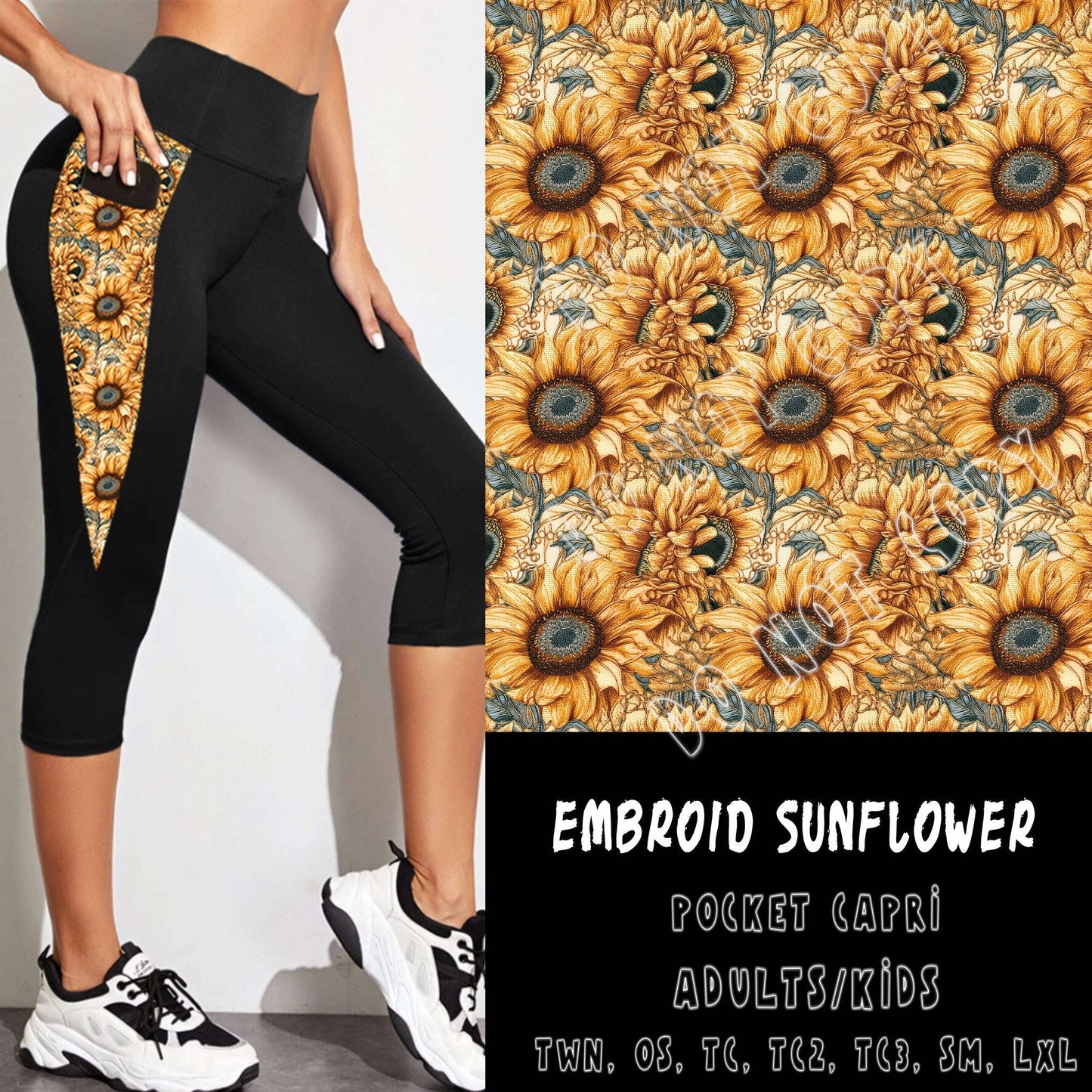 PPO 3 RUN-EMBROID SUNFLOWER-CAPRI