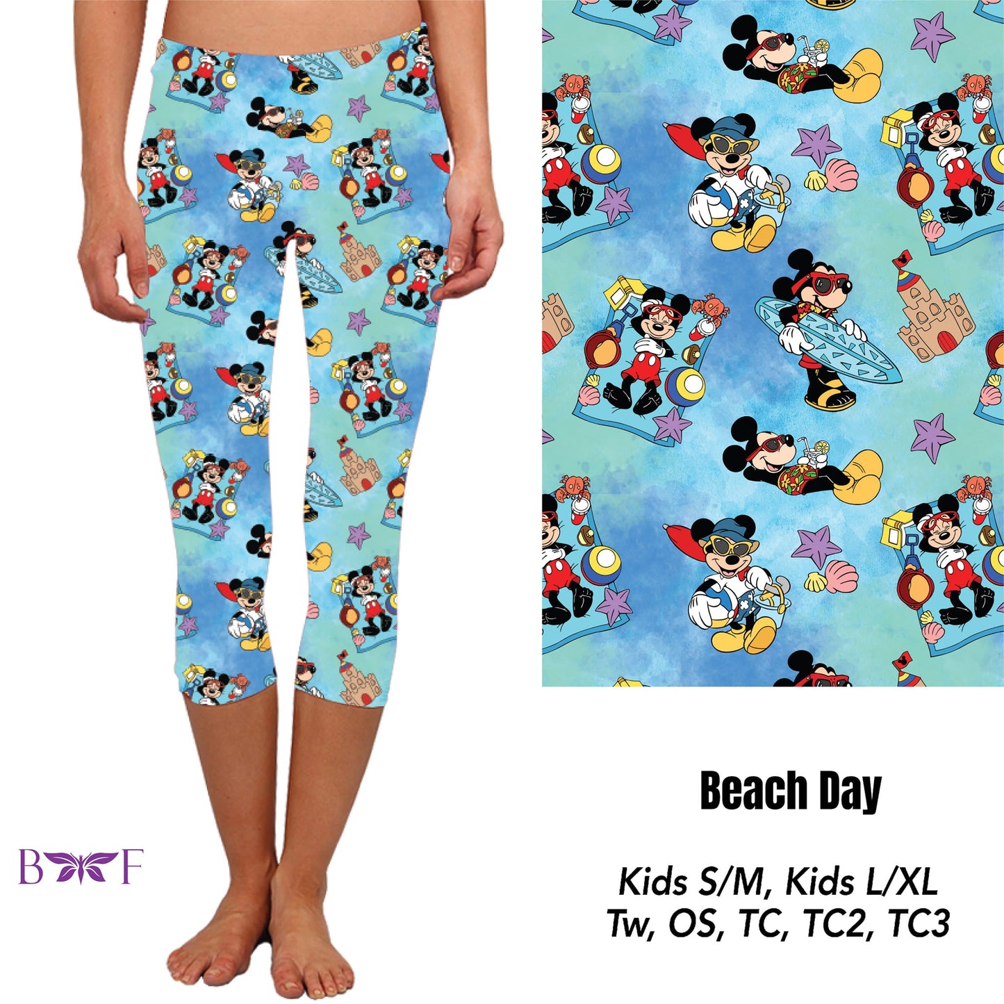 Beach Day kids leggings, Capris and biker shorts