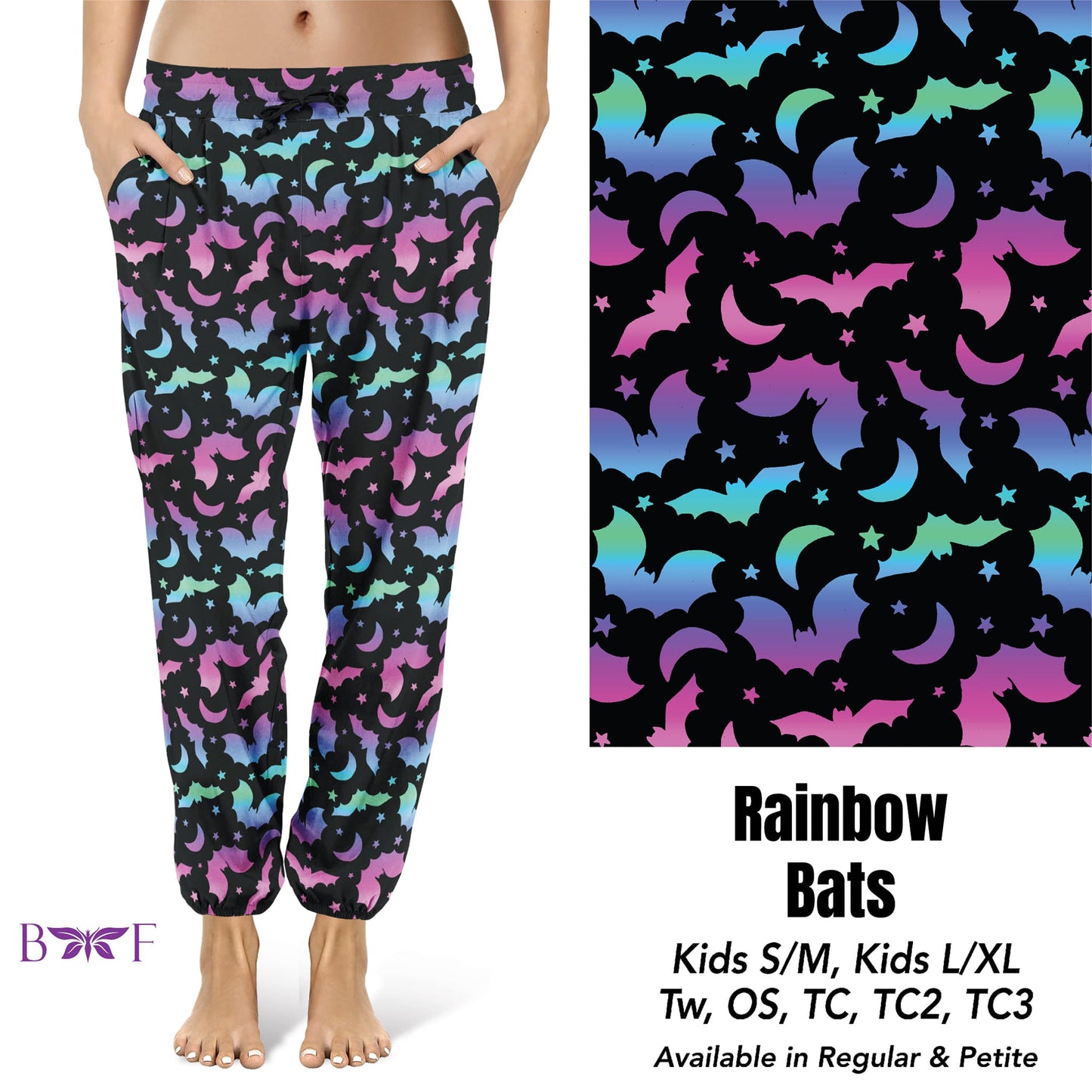 Rainbow Bats Capris