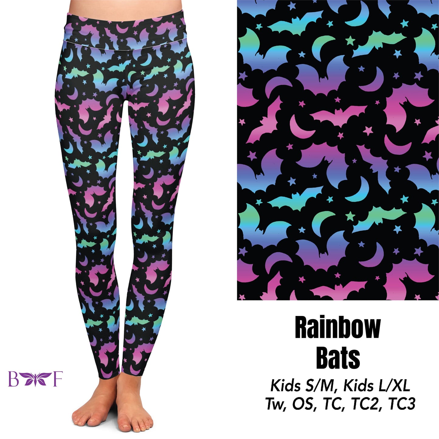 Rainbow Bats Capris