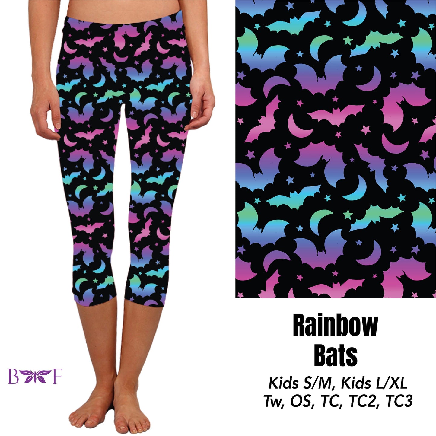 Rainbow Bats Capris