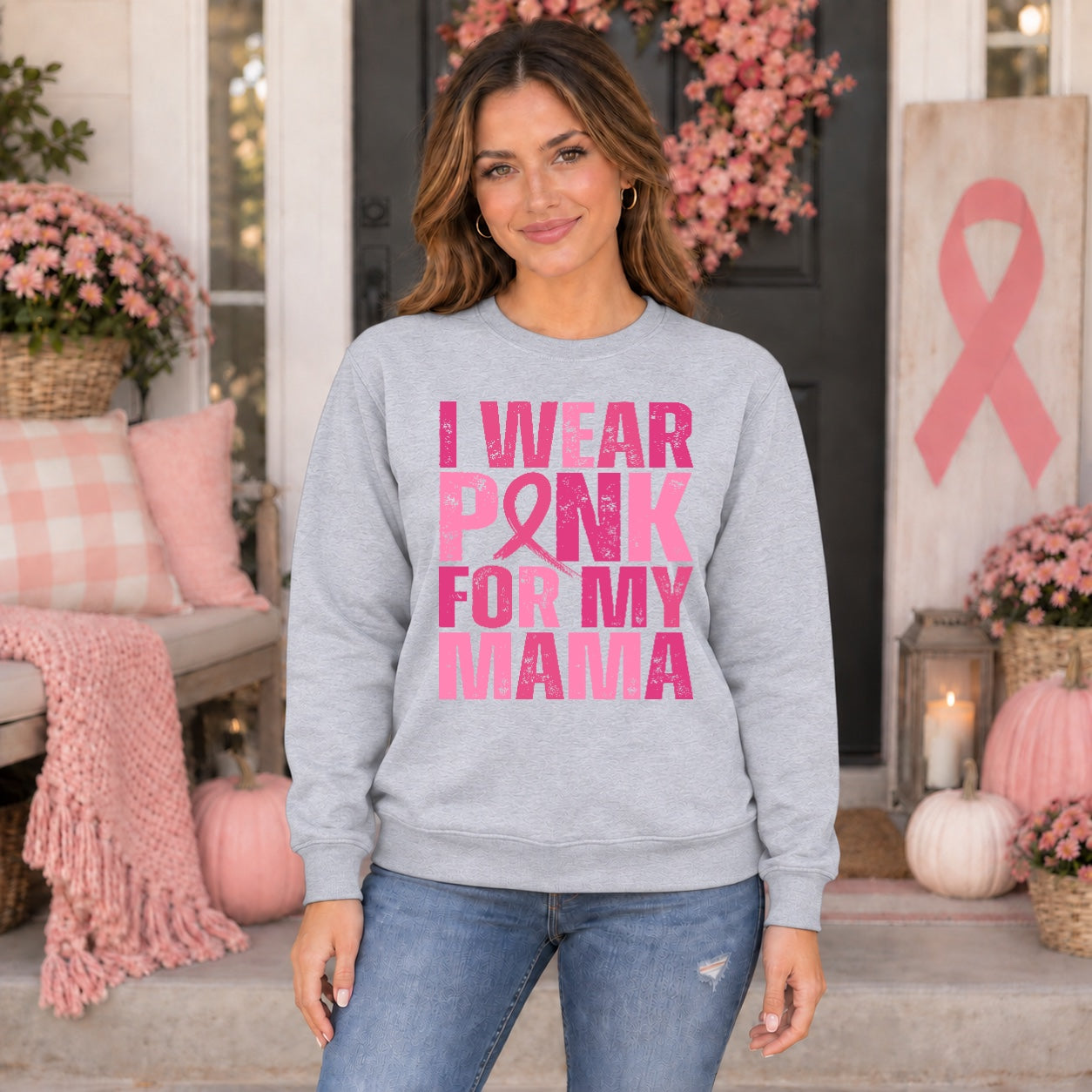 I Wear Pink For My Mama Tshirt