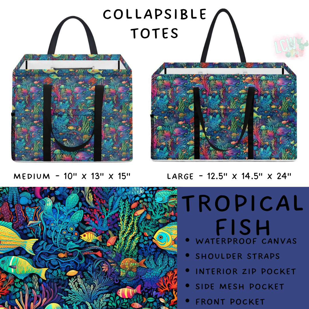 Batch #267 - Collapsible Totes - Closes 1/6 - ETA mid March - Tropical Fish Collapsible Tote