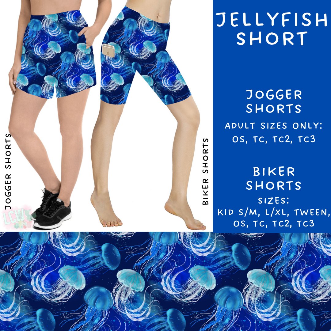 Batch #530 - Sea Life - Closes 5/15 - ETA mid July - Jellyfish Biker & Jogger Shorts