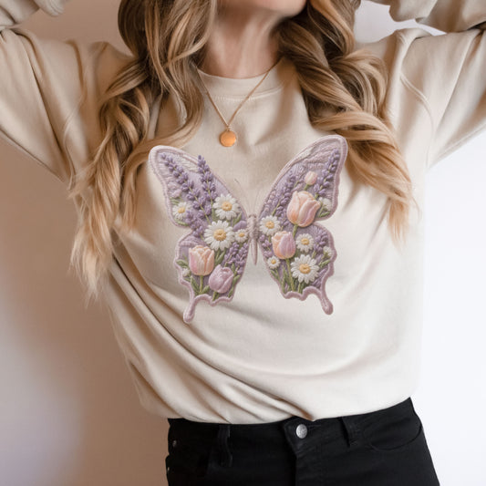 Quilted Butterfly Sweatshirt
