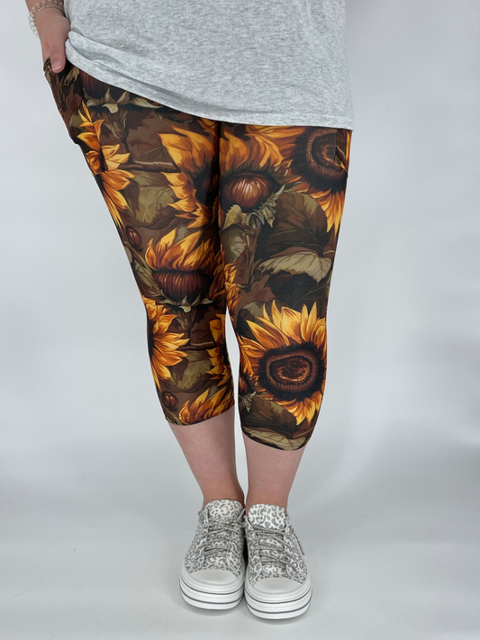 Sunflower Harvest Capri w/ Pockets