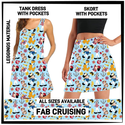 RTS - Fab Cruising Tank Dress/Skort with Side Pockets