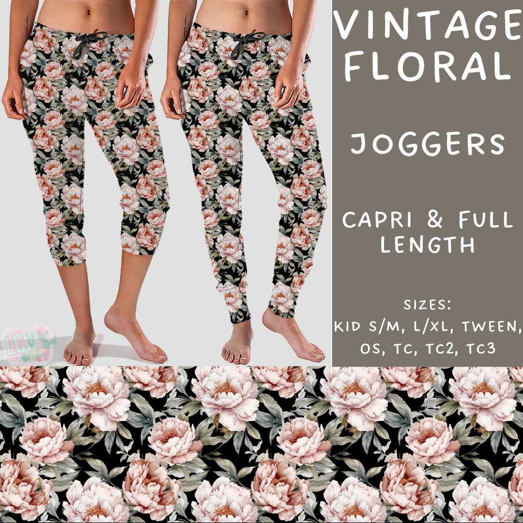 Batch #268 - November Request Run - Closes 1/10 - ETA late March - Vintage Floral Full and Capri Length Joggers