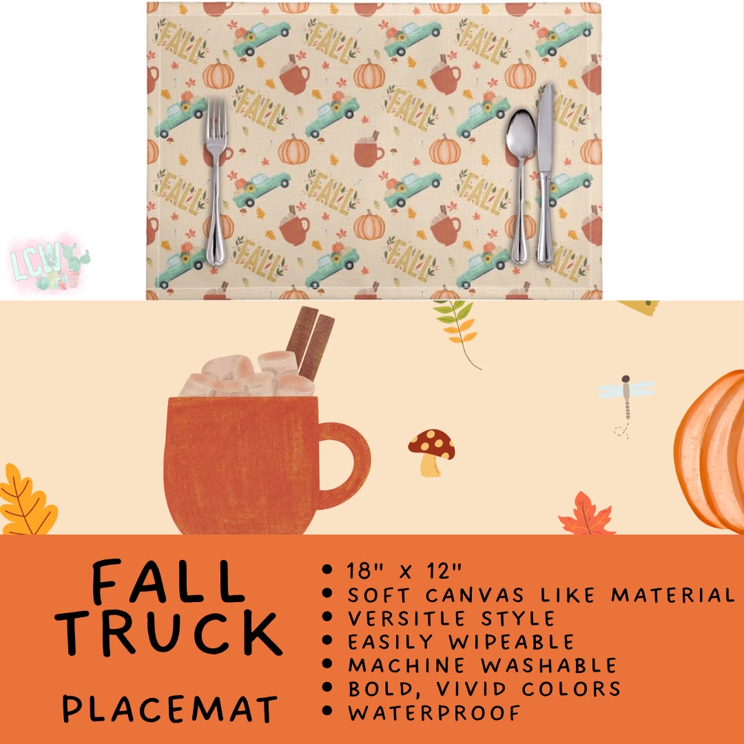 Batch #588 - Table Runners - Closes 9/21 - ETA early/mid Nov - Fall Truck Placemat