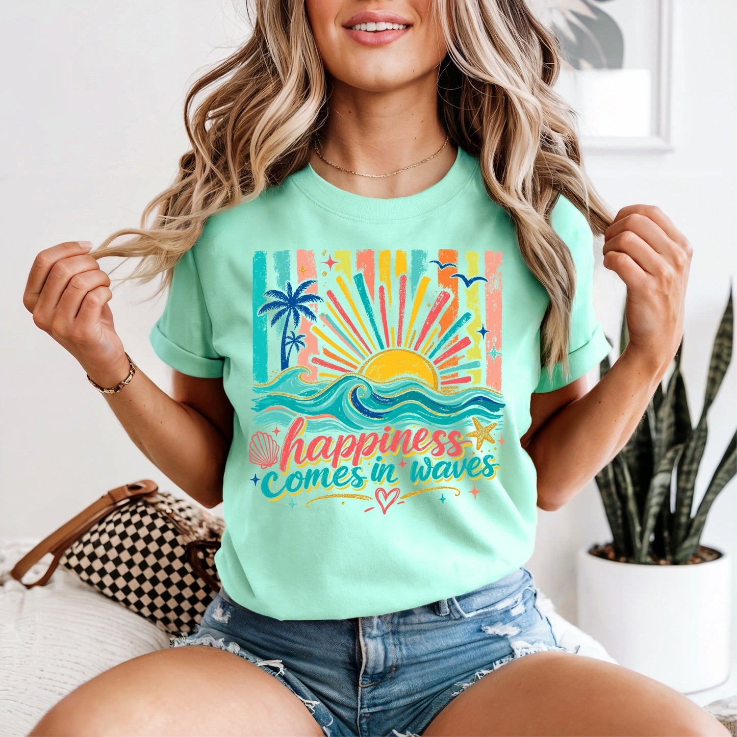 Happiness Comes In Waves Tshirt