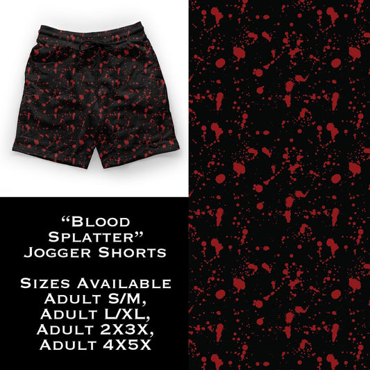 Blood Splatter Jogger Shorts with Pockets